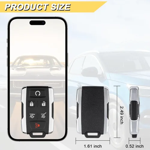 Miniatura 4 de Vurkcy Llavero de repuesto para 2014-2020 Chevrolet Suburban Tahoe y GMC Yukon/Yukon XL, control remoto de entrada sin llave para automóvil