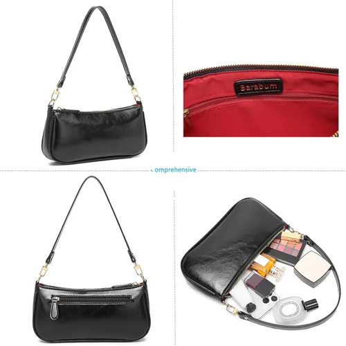 Miniatura 2 de Barabum Bolso de mano clásico retro con cierre de cremallera para mujer