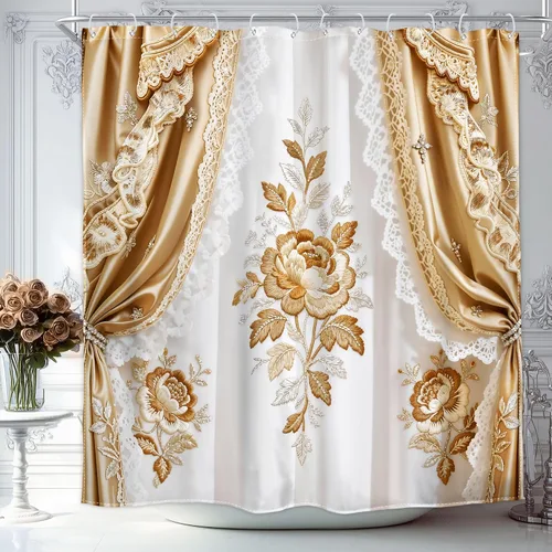 Miniatura 19 de Cortina de ducha floral roja para baño, 60 pulgadas de ancho x 72 pulgadas de largo, flor de cerezo, ciruela, estética asiática, japonesa, acuarela