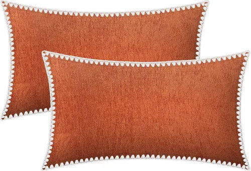 Miniatura 53 de BRAWARM Fundas de almohada 40x40 cm - Paquete de 2 fundas de almohada de chenilla negra, fundas de almohada de chenilla suave teñida sólida
