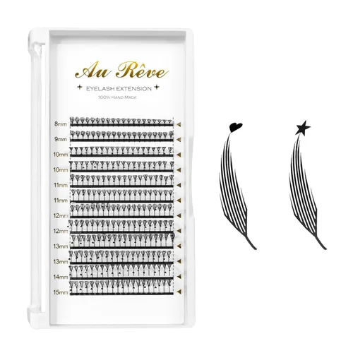 Miniatura 23 de Extensiones de pestañas YY, extensiones de pestañas Y, rizo D, 0.003 in, 0.472 in, bandeja mixta en forma de Y, volumen 4D, pestañas postizas de uso
