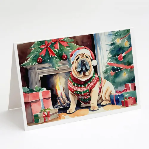 Miniatura 67 de Caroline's Treasures DAC2753GCA7P Paquete de 8 tarjetas de felicitación navideña acogedora de Husky siberiano Tarjetas en blanco con sobres