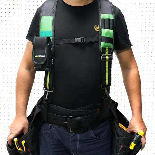 Miniatura 7 de MELOTOUGH Tirantes de cinturón de herramientas Tirantes de trabajo de construcción con soporte desmontable para teléfono cómoda almohadilla