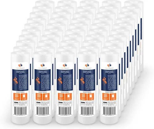 Aquaboon Filtro de sedimentos de 5 micras de 10 x 2.5 pulgadas, repuesto para toda la casa compatible con filtros de agua de pozo, P5, AP110,