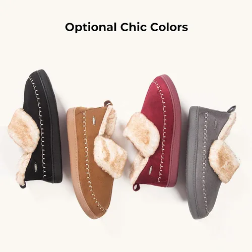 Miniatura 7 de HomeTop Pantuflas de microgamuza para mujer, con forro de sherpa de espuma viscoelástica