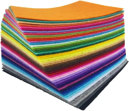 Miniatura 12 de flic-flac 44 hojas de tela de fieltro de colores surtidos de 6 x 6 pulgadas (5.9 x 5.9 in), diseño de retazos, costura de bricolaje, manualidades