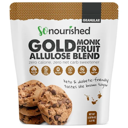Miniatura 7 de So Nourished Stevia con edulcorante de alulosa granular - Sustituto de azúcar 1:1, Keto - 0 calorías, 0 carbohidratos netos, sin OGM (3 lb / 48 oz)