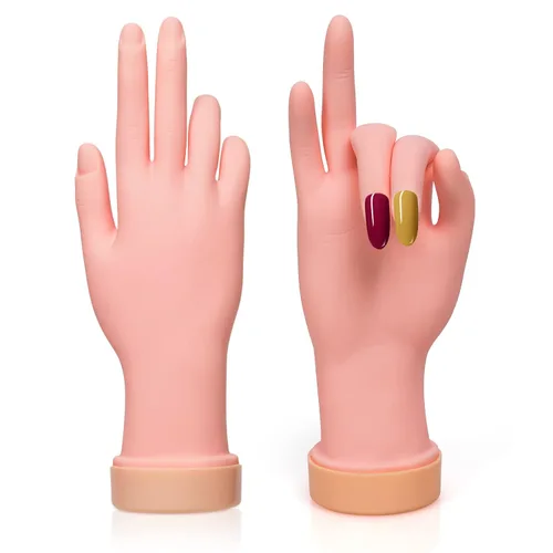 Miniatura 9 de krofaue Práctica de pie falso modelo 1 par flexible de silicona suave herramienta de manicura protésica para puntas de uñas entrenamiento de arte