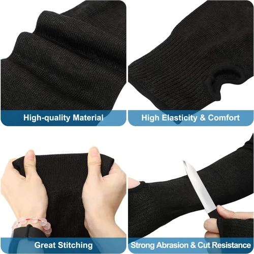 Miniatura 3 de Geyoga 2 pares de mangas de protección de brazo de nivel 5, resistentes a los cortes, protectores de antebrazo para piel fina y moretones