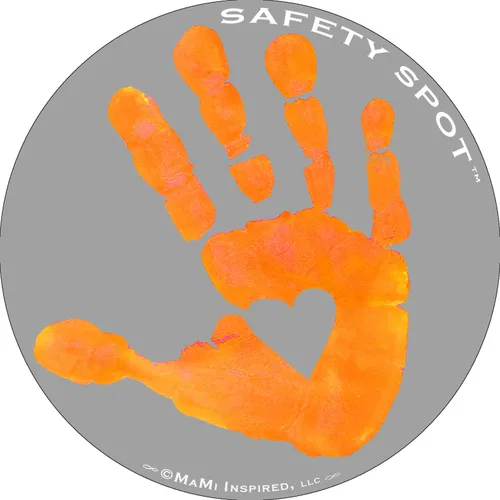 Miniatura 2 de Imán - huella de mano para niños para seguridad en el estacionamiento del automóvil, fondo gris (morado)
