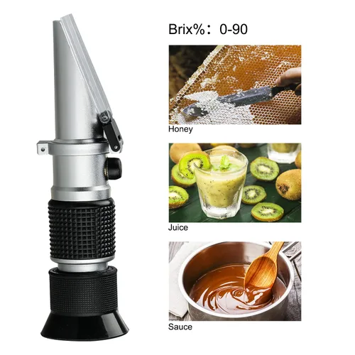 Miniatura 2 de Refractómetro Brix 0 ~ 90%, refractómetro de azúcar portátil, medidor de medición Brix de alta precisión con ATC para frutas, bebidas y jugos, miel