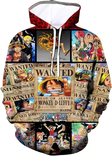 Miniatura 3 de Sudadera con capucha para niños y niñas con diseño de anime 3D con capucha y bolsillo canguro