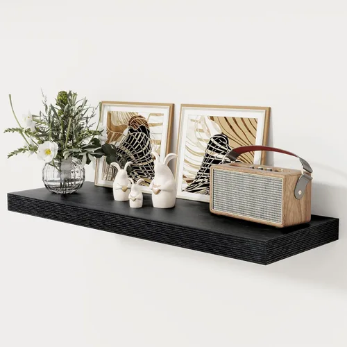 Miniatura 30 de Fun Memories - Estante flotante de 12 pulgadas, estantes de pared de madera rústica para decoración de pared y almacenamiento, estante flotante