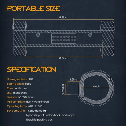 Miniatura 2 de Nirider Luz Interior UTV Universal Montaje en Barra Antivuelco Luces LED Luces de Jaula Antivuelco Utilitaria Luz Interior de Cúpula de Cortesía