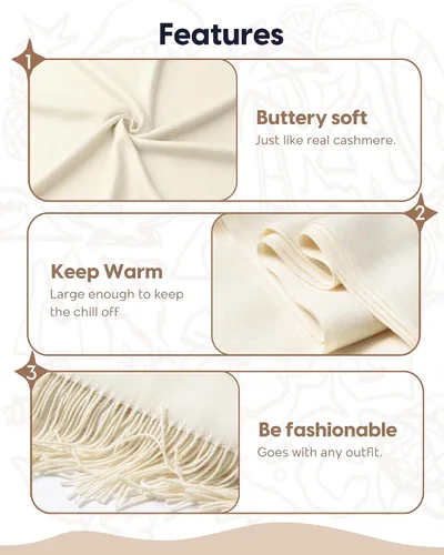 Miniatura 5 de maamgic Women's Winter Scarf Soft Warm Scarf for Women Cozy Shawl Wraps for Women Lightweight Pashmina Style Wrap