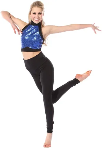 Miniatura 5 de Camiseta corta de lentejuelas para niñas, solo para Kix, disfraz de baile para niñas