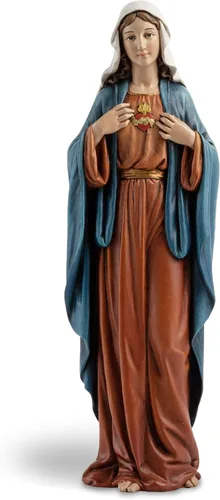 DevotedWalls Estatua del Inmaculado Corazón de María de 12 pulgadas de alto, Estatua de la Virgen María Madre de Jesús, Figurilla Católica Perfecta