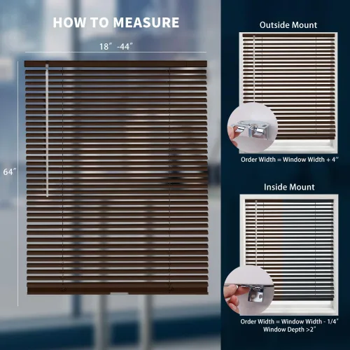Miniatura 6 de Minipersianas de aluminio para ventanas sin cordones, persianas horizontales para ventanas para ajuste de luz, persianas venecianas de metal