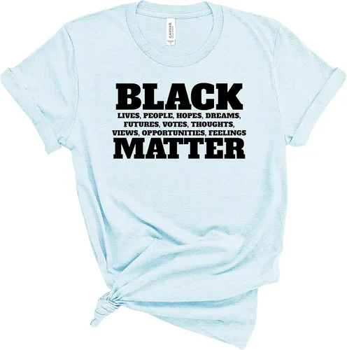 Miniatura 10 de BLM Movimiento Mujer Camisa Negro Live Matters Vidas Matters Matters Camisetas para Mujer Gráfico Camisetas de coagulación BL12
