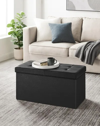 Miniatura 2 de SONGMICS MAZIE Collection - Banco otomano de almacenamiento de 30 pulgadas con tapa abatible, baúl de almacenamiento reposapiés, carga de 660