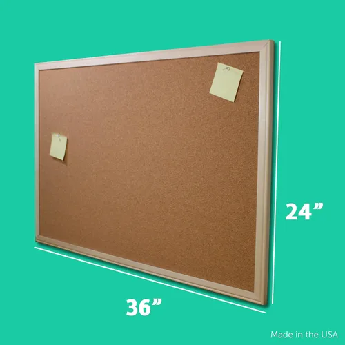Miniatura 4 de Flipside Products Tablero de anuncios de corcho de 24 x 36 pulgadas (2 x 3 pies), marco de madera natural, tablero de mensajes y visión, pin