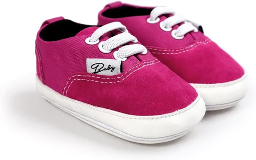 Miniatura 4 de Unisex Baby Girls Boys Shoes Infant Canvas Sneakers Anti-Slip Rubber Sole Newborn Crib Shoes Toddler Outdoor Athletic First Walkers