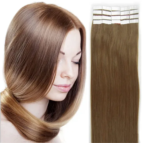 Miniatura 23 de Extensiones de cabello humano Remy con cinta adhesiva sin costuras (16 pulgadas, 10 unidades, rubio ceniza)