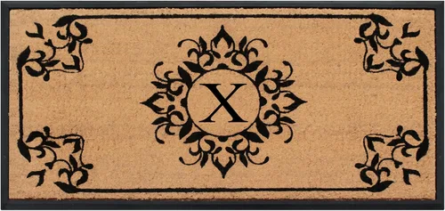 Miniatura 35 de A1HC - Tapete de puerta con monograma de fibra de coco natural para puerta delantera, 24 x 48, felpudo duradero tratado anti-desprendimiento