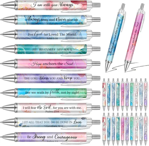 Miniatura 9 de Qeeenar 50 bolígrafos con versículo bíblico, regalo cristiano, citas inspiradoras, bolígrafos de tinta retráctiles divertidos para mujeres, hombres