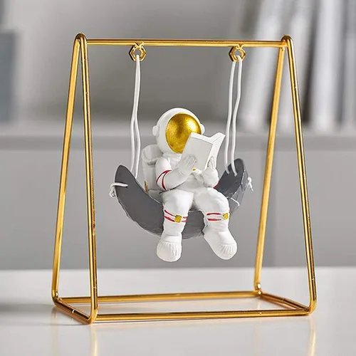 Miniatura 4 de Figura de astronauta, adornos de astronauta, soporte de exhibición de astronauta de resina, adorno de escritorio para el hogar, oficina, regalo