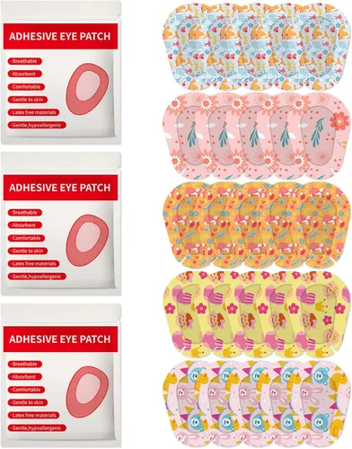 Miniatura 10 de 90 parches adhesivos para niños, diseño bonito, transpirable, bloqueo de luz, vendajes adhesivos para niños pequeños, 5 estilos