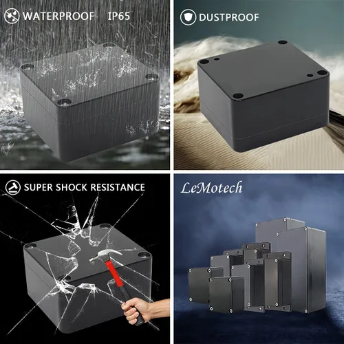 Miniatura 7 de LeMotech Caja de conexiones eléctricas de plástico ABS Caja de proyectos IP65 impermeable Caja de derivación universal para electrónicas Negro 2.48x
