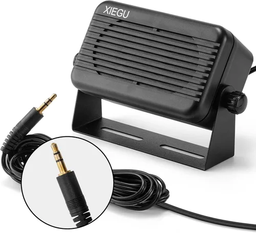 Miniatura 2 de Xiegu GY03 - Altavoz externo rectangular de 0.138 in con sonido estéreo para radio CB/móvil/jamón, transceptores HF, compatible con Xiegu X6100 G1M