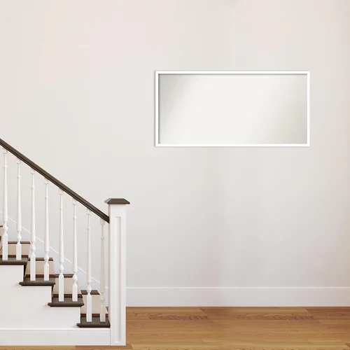 Miniatura 656 de Amanti Art Espejo de baño blanco para sobre el fregadero, 32 x 45 pulgadas, espejo de tocador rectangular blanco esbelto, marco de madera moderno
