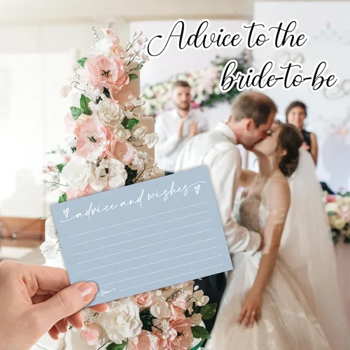 Miniatura 5 de 30 Tarjetas de Consejos y Deseos – Azul Minimalista – Tarjetas de Consejos de Doble Cara para Rellenar para Novia, Boda, Fiesta de Graduación, Sr.