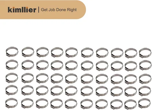 Miniatura 6 de kimllier 50 abrazaderas de manguera de 25.4 a 1.122 in, accesorios de acero inoxidable, abrazaderas de apriete para conexiones de manguera de tubo