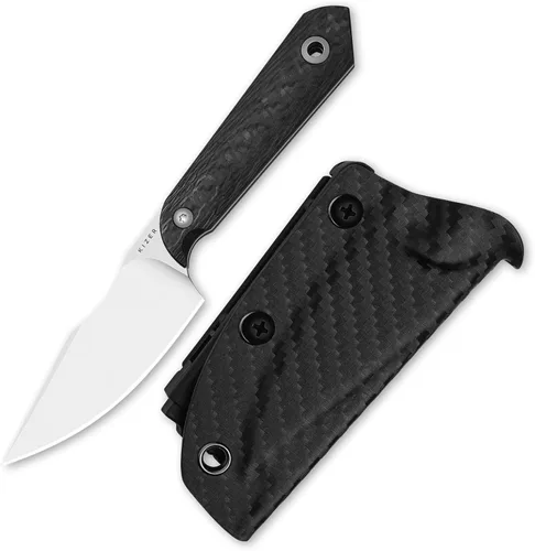 Miniatura 16 de Kizer Mini Harpoon Cuchillo de hoja fija con funda, cuchillo de caza de hoja de 3 V con mango de micarta, cuchillos pequeños EDC de hoja fija