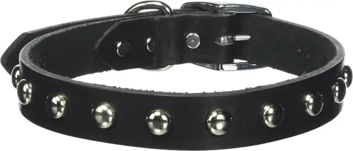 Miniatura 10 de Leather Brothers 12LS-BK12 - Collar de perro de cuero Latigo con tachuelas, tamaño pequeño, color negro