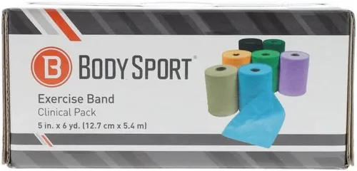 Miniatura 9 de Body Sport BDS06LBL - Banda de ejercicio, 5 pulgadas x 6 yardas, azul claro, resistencia - Bandas profesionales para ejercicios de gimnasio