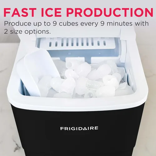 Miniatura 4 de Frigidaire, Máquina de hielo compacta portátil de 26 libras, máquina para hacer hielo, negro, blanco, mediano