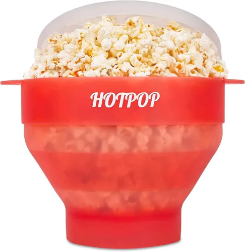 El Hotpop Original - Palomitero para microondas, máquina de palomitas de maíz de silicona, cuenco plegable sin BPA y apto para lavavajillas - 20