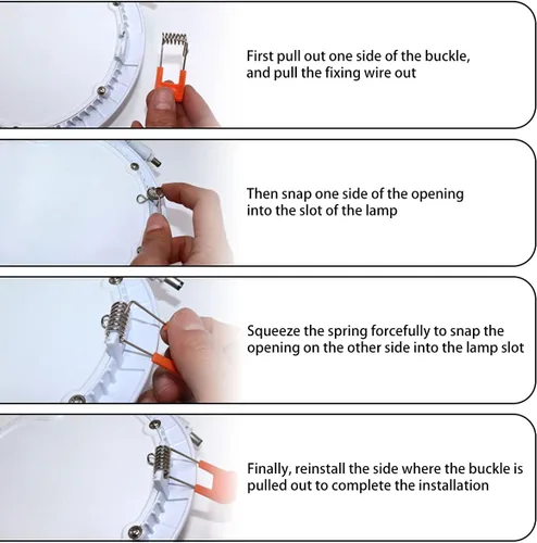 Miniatura 5 de 10 unids diodo emisor de luz Downlight panel lámpara resorte clip LED empotrado accesorios de iluminación para lámpara de techo