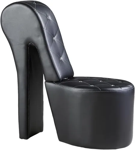 Tristam - Silla lounge moderna glamorosa de tacón alto de 40", silla sin brazos con botones tipo cristal tapizados y costuras de diamante, cómodo