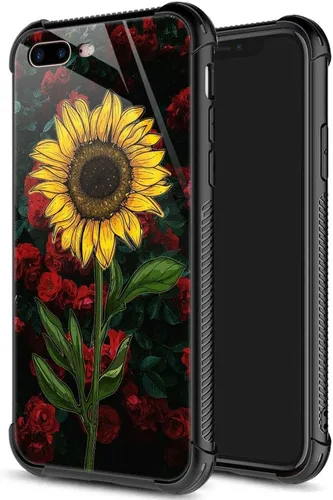 Miniatura 19 de ZHEGAILIAN Funda para iPhone 7/8 Plus, protección de grado militar, esquinas a prueba de golpes, funda antiarañazos para iPhone 7/8 Plus, girasol