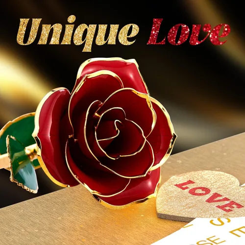 Miniatura 2 de Mikasol Rosa sumergida en oro de 24 quilates preservada para siempre, 1 paquete de flor del infinito decorativa, regalo romántico hecho a mano