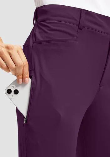 Miniatura 4 de Pantalones de golf para mujer con bolsillos con cremallera, pantalones elásticos 78, pantalones deportivos casuales para el trabajo, pantalones