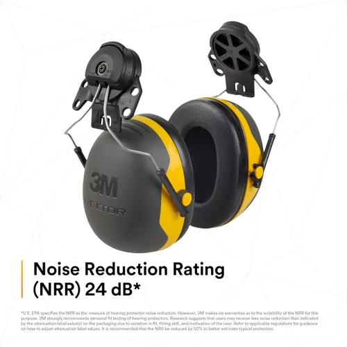 Miniatura 5 de 3M PELTOR - Orejeras de protección auditiva, Serie X X2P3E, estilo gorra con casco duro adjunto, protección contra el ruido NRR 24 dB, paquete