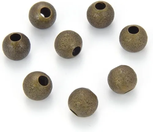 CF212-4 - 100 cuentas redondas pequeñas y pequeñas de polvo de estrellas de 0.16 pulgadas (0.157 in) chapadas en bronce antiguo, espaciador de latón