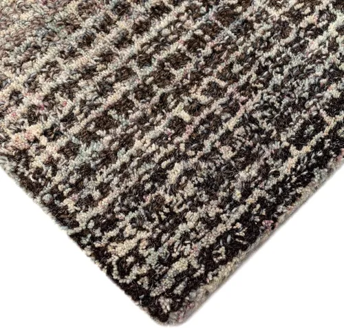 Miniatura 7 de Liora Manne Savannah Grid - Alfombra de lana para interiores, color carbón, 5 pies x 7 pies 6 pulgadas, color gris y negro Gris carbón y negro