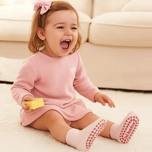 Miniatura 3 de BISOUSOX Baby Girl Socks 0-6 6-12 Months, Toddler Christmas Non Slip Grippy Socks with Grips Newborn Infant 1-3T 4T 5T
